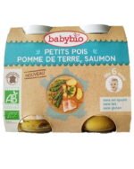 Babybio Pot Petits pois, pomme de terre et saumon 2x200g
