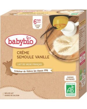 Babybio Gourde Crème Semoule Vanille 4x85g