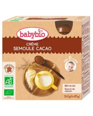 Babybio Gourde Brassé Créme Semoule Cacao 4x85g