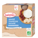 Babybio Brassé Framboise Banane 4 Gourdes 6m+