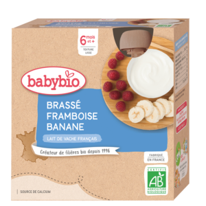 Babybio Brassé Framboise Banane 4 Gourdes 6m+