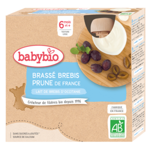 Babybio Brassé Brebis Prune 4 Gourdes 6m+