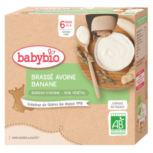 Babybio Brassé végétal Avoine Banane 4 Gourdes 6m+