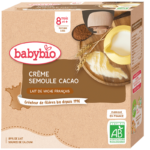 Babybio Crème Semoule Cacao 4 Gourdes 8m+