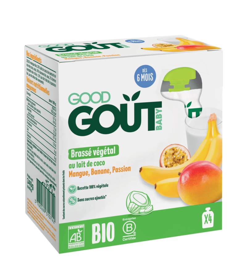 Good Goût 4 Gourdes Brassés Coco Mangue Banane Passion - dès 6 mois