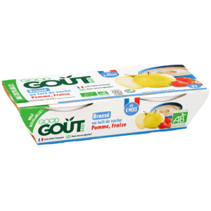 Good Goût Brassé au lait Pomme Fraise 2x100g – 8m+