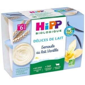 Hipp Coupelles de semoule au lait vanille dès 6 mois 4x100g
