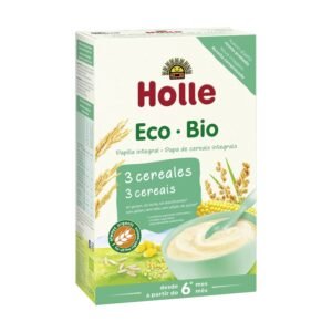 Choisissez Holle Bouillie Bio 3 céréales 6 mois+ pour une introduction naturelle et saine à l'alimentation solide de votre bébé. Disponible sur bebebio.ma au Maroc.