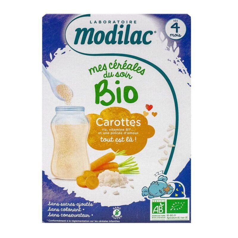 Modilac Mes Céréales du soir Bio Carottes 4m+ – Image 3