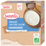 Babybio Brassé nature sucré 4 Gourdes 6m+