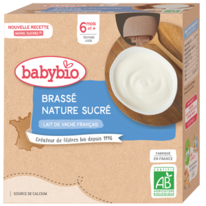 Babybio Brassé nature sucré 4 Gourdes 6m+