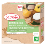 Babybio Brassé Coco Pomme Poire 4 Gourdes 6m+
