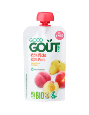 Good Goût Gourde de fruits pêche poire 120g 4m+