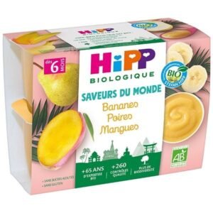 Hipp Coupelles Bananes Poires Mangues 6m+ 4x100g