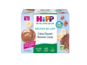 Hipp Coupelles crème dessert bananes cacao dès 6 mois 4x100g