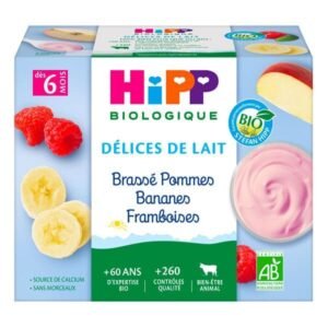 Hipp Brassé pommes bananes framboises dès 6 mois 4x100g