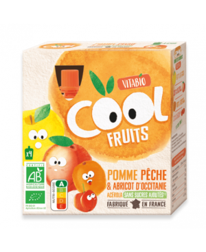 Vitabio Cool Fruits Pomme Pêche & Abricot d'occitanie 4x90g