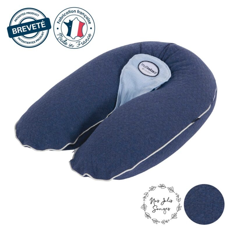 Candide Coussin Multirelax Plus Jersey matelassé bleu