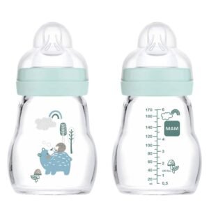 Mam Biberon en verre Feel Good 170ml Bleu