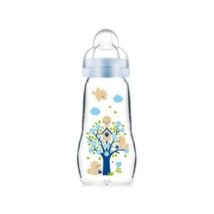 Mam Biberon en verre Feel Good 260ml Bleu