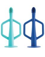 Tiny Twinkle Brosse à dent en Silicone 6M+ - Bleu & Vert