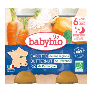 Babybio Bonne Nuit Carotte Butternut Riz 6mois+