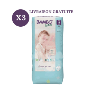 Bambo Nature Pack x3 Couches Écologiques Taille 3 (4-8kg) 156 couches