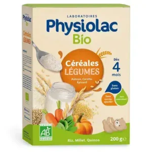 Physiolac Bio Céréales Légumes 4mois+